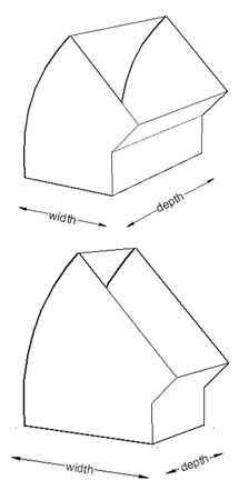 750mm Width 45 Rectangular Bend