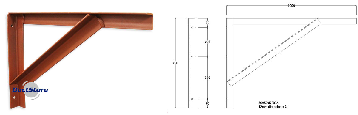 1000mm 50x50x5mm Cantilever Support